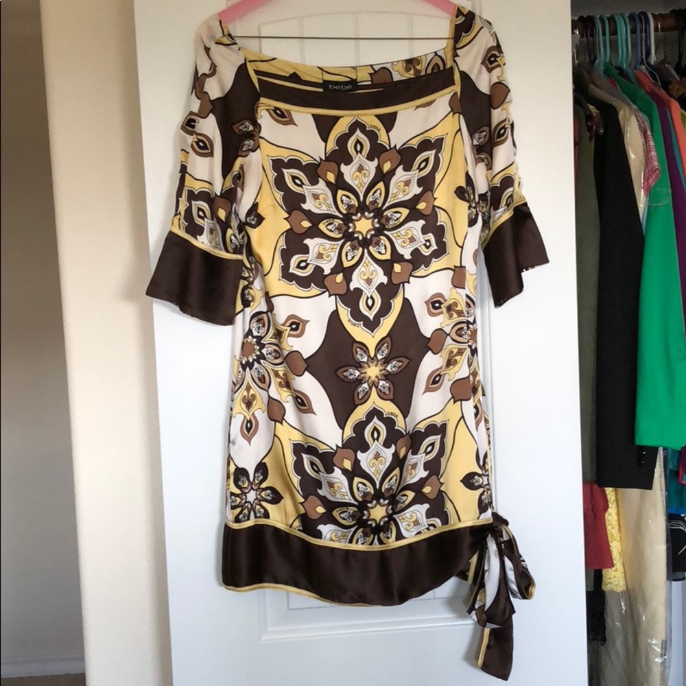 Bebe silk dress reversible size S